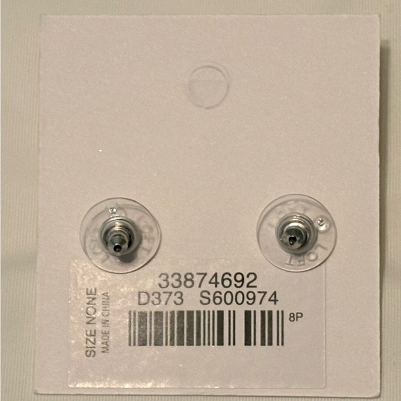 LOFT Silver Stud White Faux Pearl Earrings - Picture 3 of 4